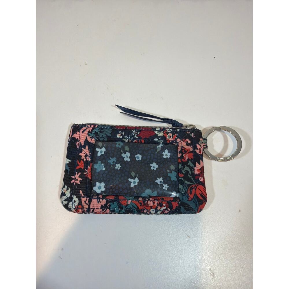 Vera Bradley Cabbage Rose Cabernet Zip ID Case Holder